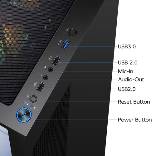 AIGAMEPC Gaming PC Desktop Computer, AMD R7 4700 LE,RTX 3050 6G,16GB DDR4,512GB M.2 SSD, BX3 550W 80PLUS Bronze PSU, RGB Fan x5, WiFi Ready & Windows 11 Home, Black